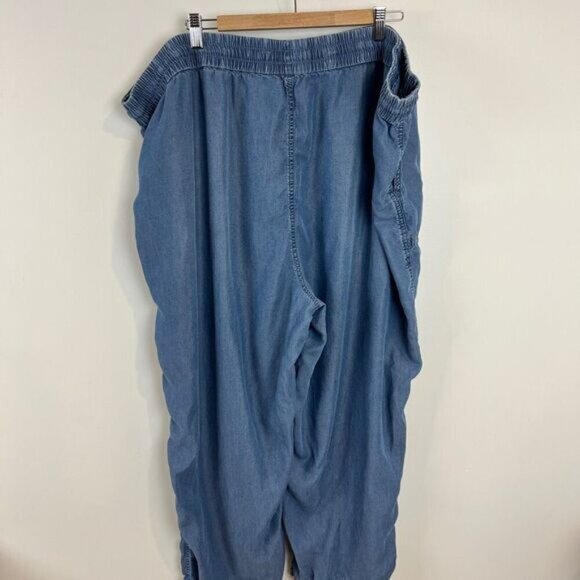 Vintage Y2L DC Jeans Women's 28 Blue Lyocell Paperbag Relaxed Pants Capri - Picture 6 of 13